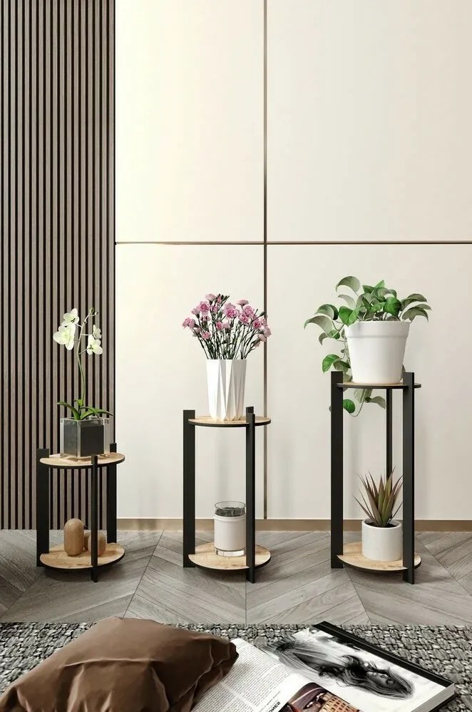 Suport pentru flori Flower Desk Round - Stejar