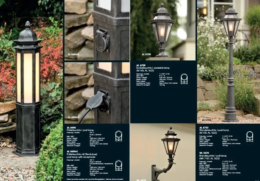 Aplica 1/2 iluminat exterior din fier forjat, WL 3551