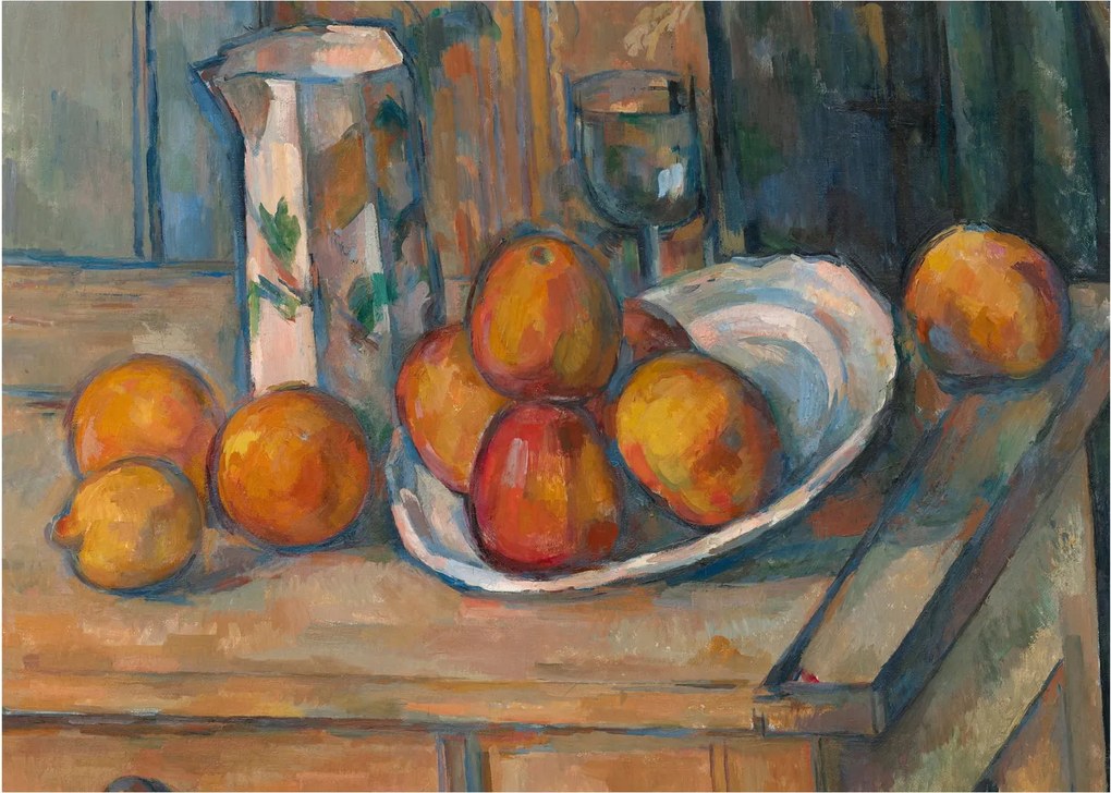 Tablou - Paul Cézanne, Still Life with Milk Jug and Fruit, reproducere (70x50 cm)