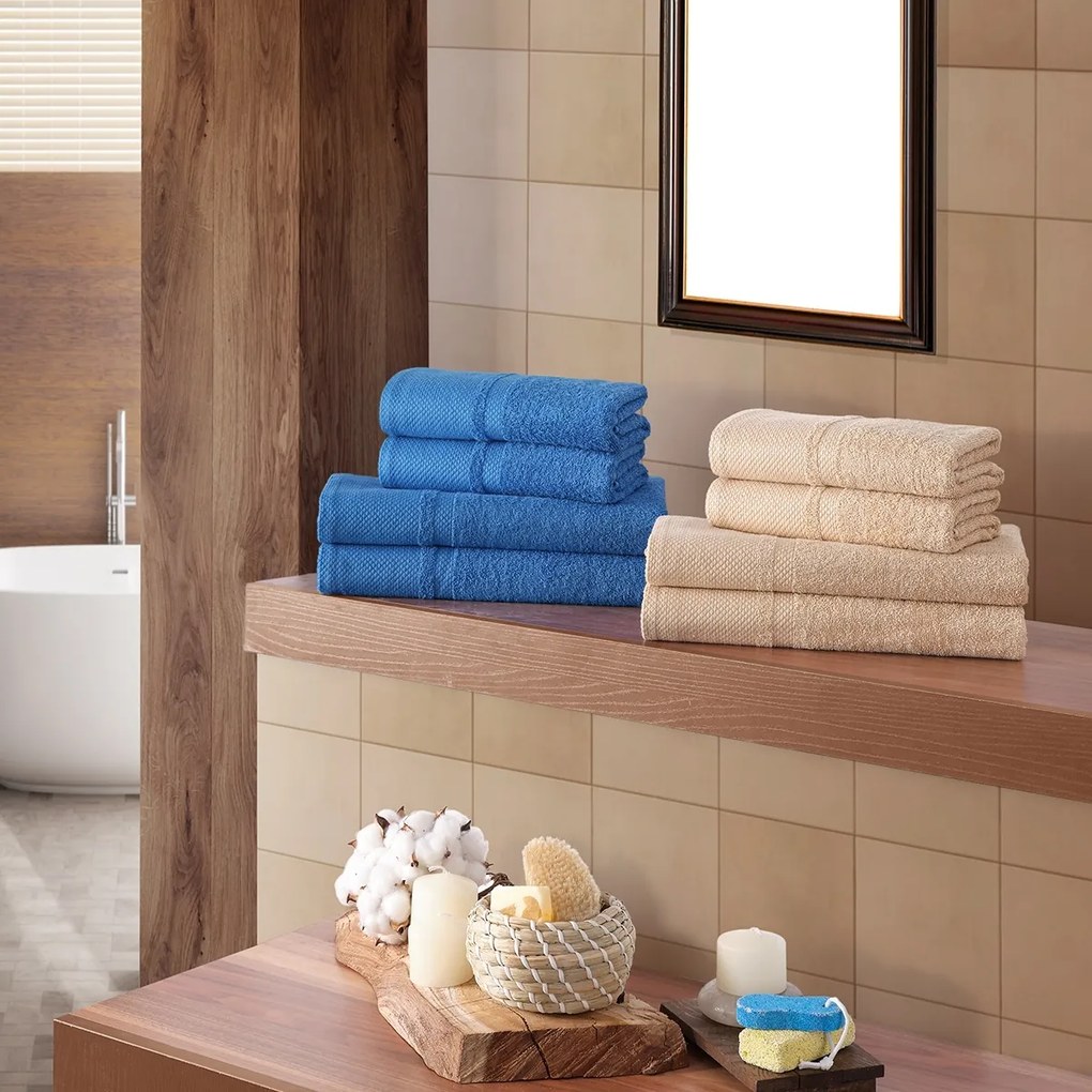 Set prosoape de baie 4Home Deluxe albastru , 70 x 140 cm, 50 x 100 cm, 50 x 100 cm, 70 x 140 cm