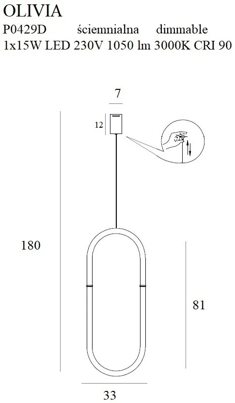 Lustra, pendul LED dimabil Olivia I P0429D MX