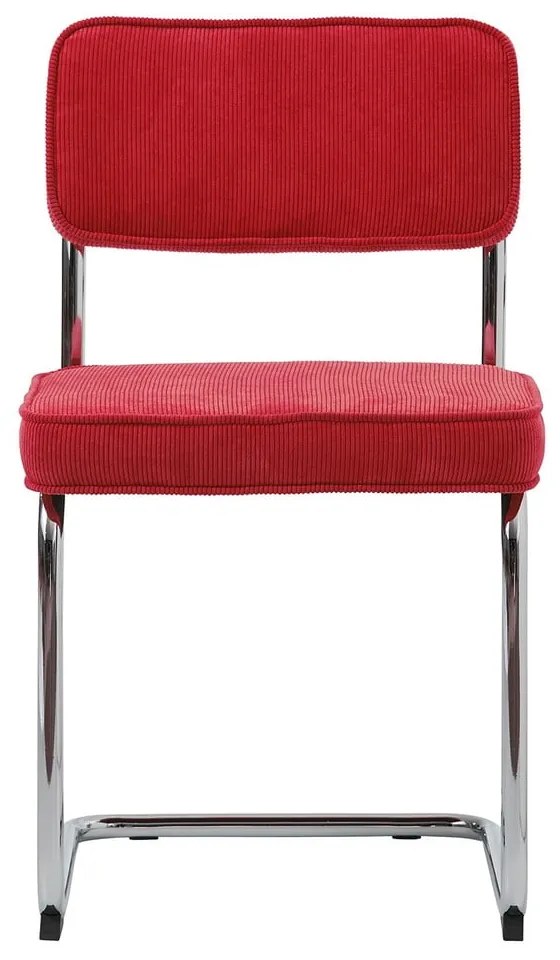 Scaun de dining roșu din catifea reiată Rupert – Unique Furniture
