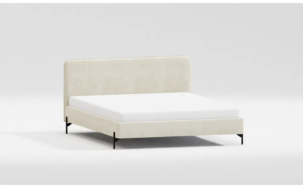 Pat bej tapițat cu somieră 90x200 cm Barker – Ropez