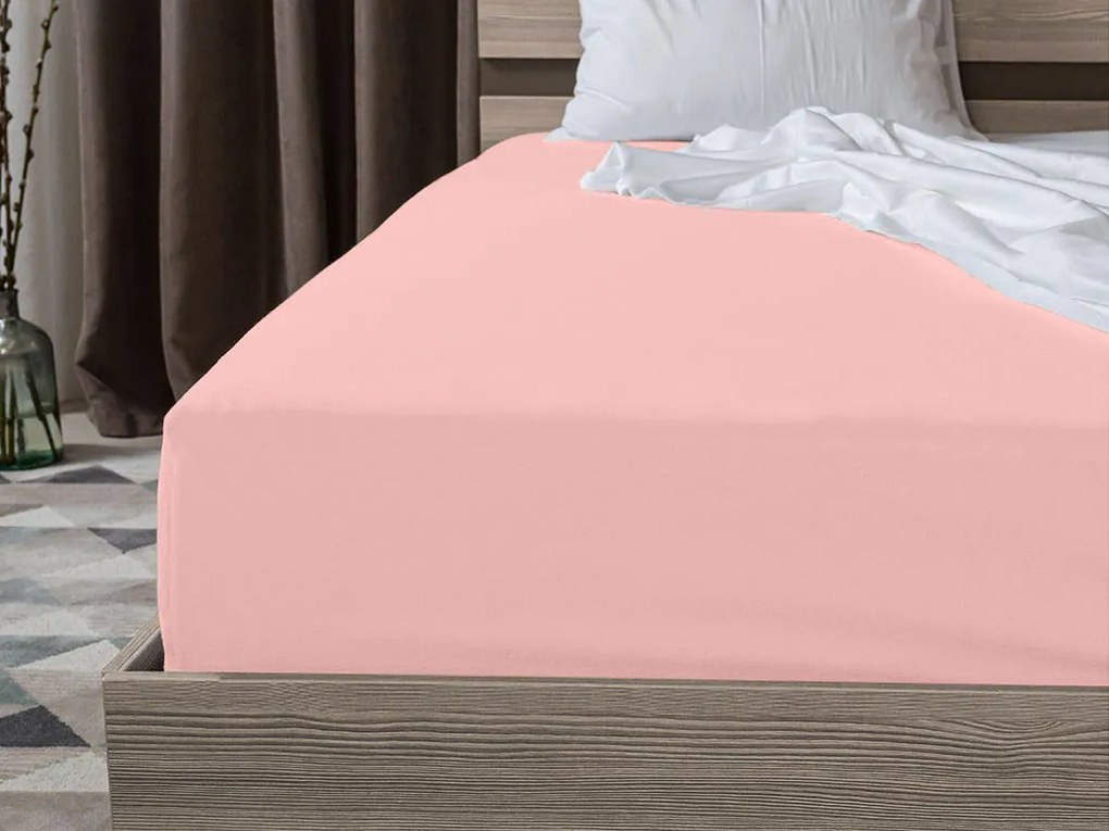 Cearsaf Jersey EXCLUSIVE roz deschis 140 x 200 cm