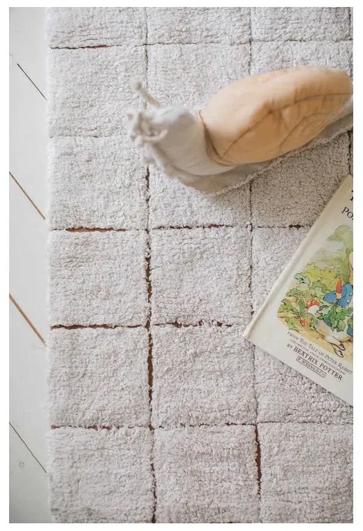 Covor crem lavabil/țesut manual din bumbac 200x300 cm Mosaic – Lorena Canals