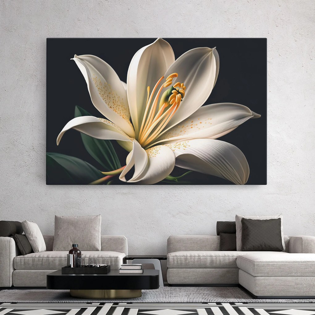 Tablou Canvas, 50x70cm, Dormitor si Living, Flori, Crini, Big Lily View