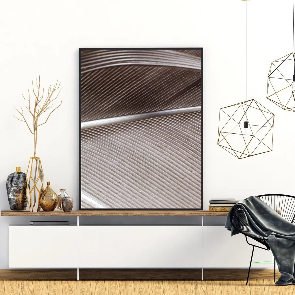 Poster - detaliu de pană de pasăre (A4)