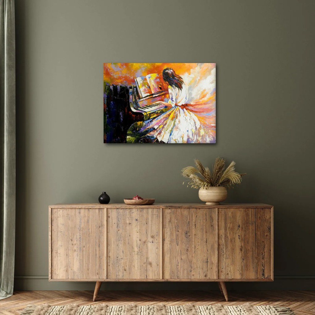 Tablou - Femeia cântând la pian (70x50 cm)