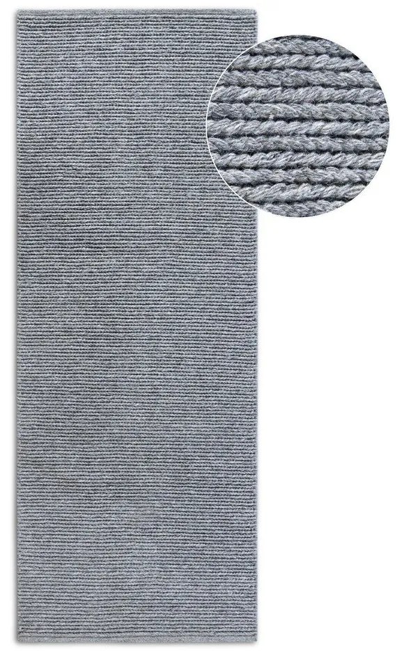 Covor tip traversă gri țesut manual din lână 80x200 cm Francois – Villeroy&amp;Boch