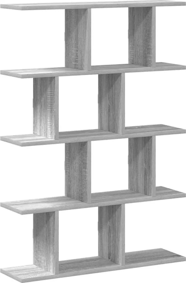 vidaXL Raft cubic perete cu 12 compartimente sonoma gri lemn prelucrat