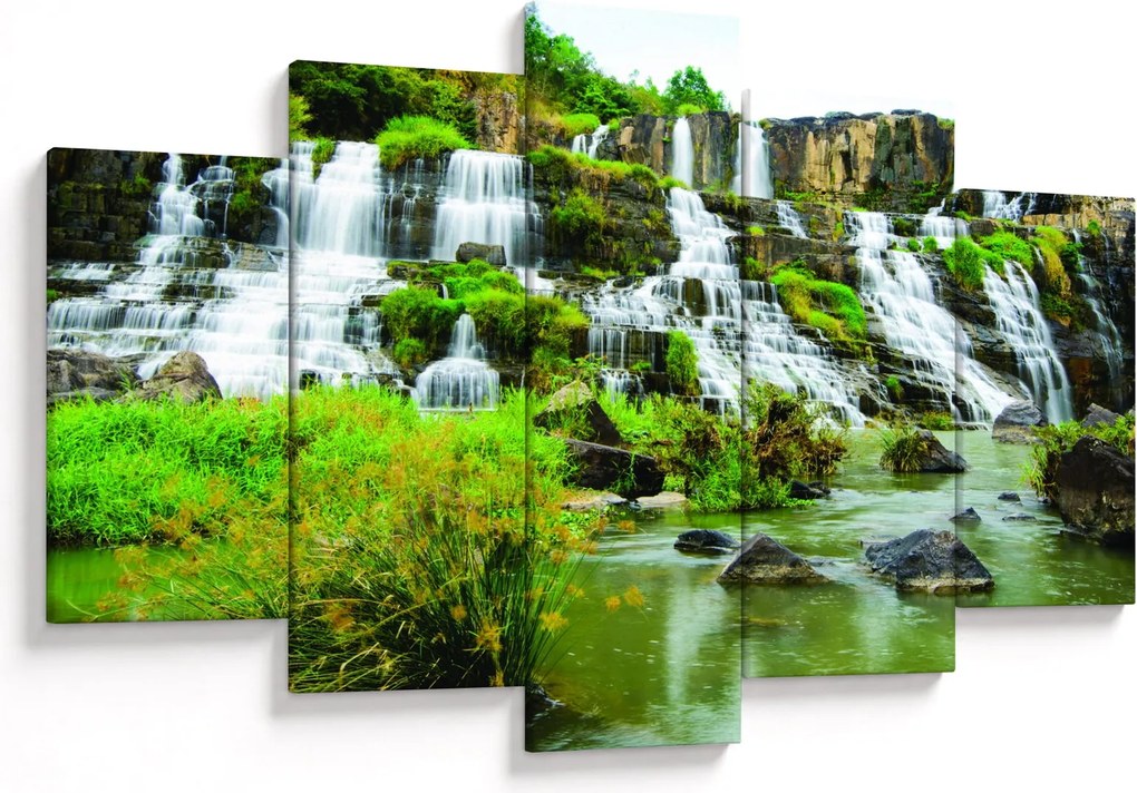 Tablou - cascade cu plante (150x105 cm)