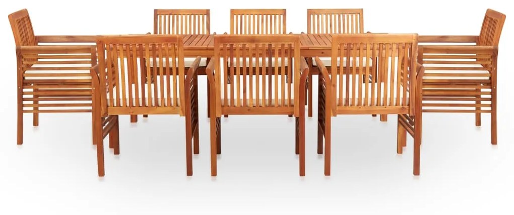 278900 vidaXL Set mobilier de exterior cu perne 9 piese lemn masiv de acacia