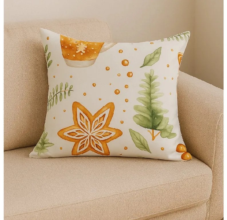 Husa de perna din microfibra WINTER GINGERMAN 45x45 cm, alb