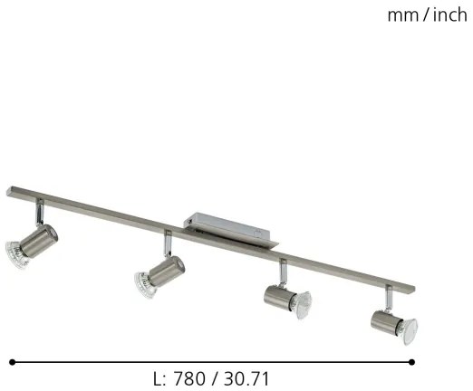 EGLO 90917 -  Plafoniera ROTTELO 4xGU10/LED/3W