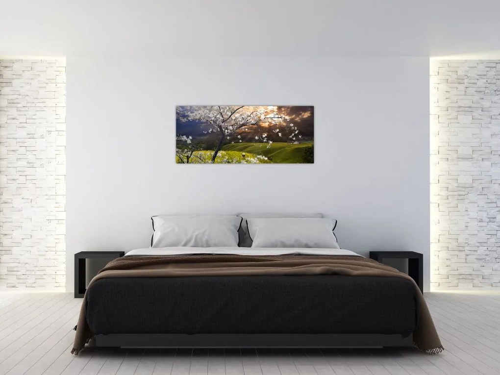 Tablou - Peisaj cu pomul înflorit (120x50 cm)