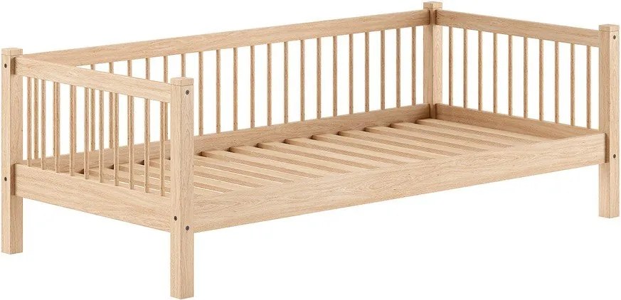 Pat pentru copii în culoare naturală din lemn de fag cu somieră 90x200 cm Forrest – Vipack
