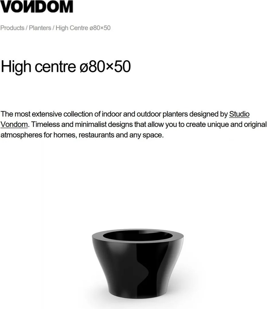 Ghiveci plante design decorativ modern exterior / interior HIGH CENTRE 120x75cm