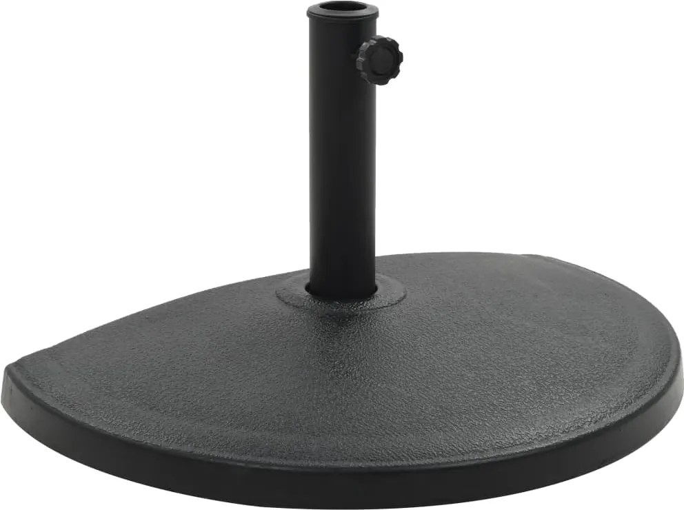 vidaXL Suport umbrelă de soare, negru, 15 kg, polirășină, semi-rotund