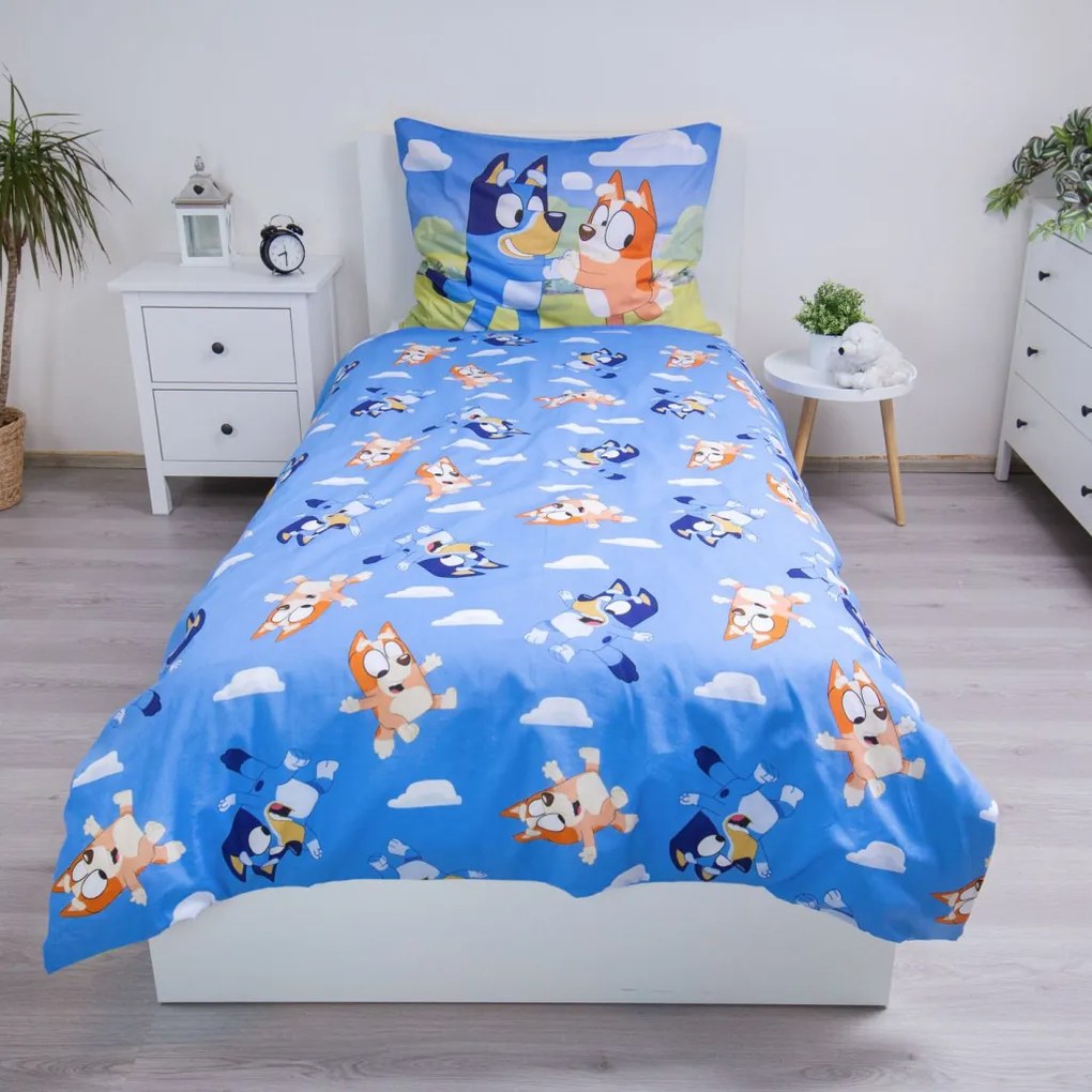 Bluey Happy Family lenjerie de pat 140×200cm, 70x90 cm