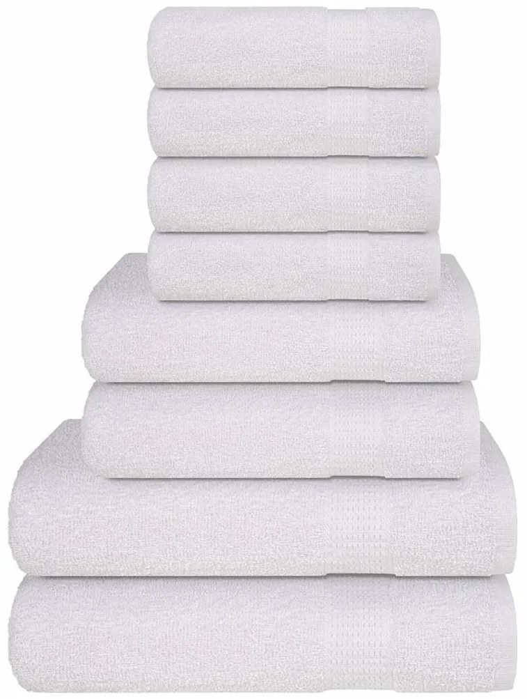 vidaXL Set prosoape 8 piese alb 360 g/m² 100% bumbac