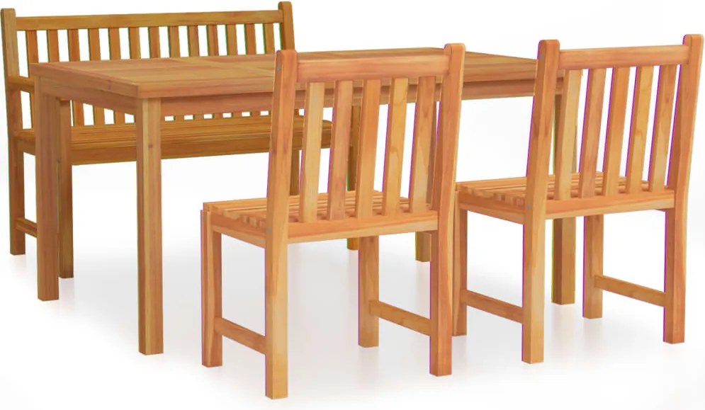 vidaXL Set mobilier pentru grădină, 4 piese, lemn masiv de tec
