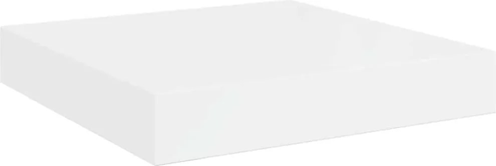vidaXL Raft de perete suspendat, alb extralucios, 23x23,5x3,8 cm, MDF