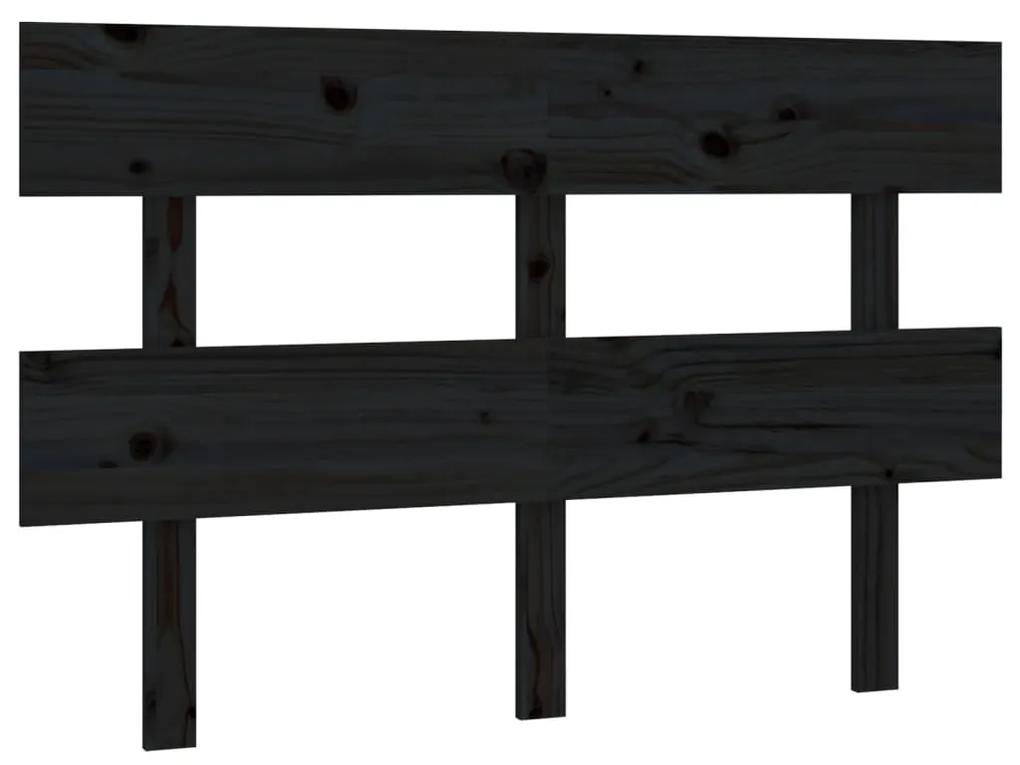 Tablie de pat, negru, 138x3x81 cm, lemn masiv de pin 1, Negru, 138 x 3 x 81 cm