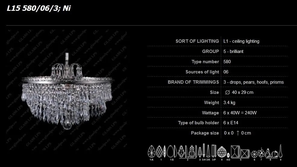 Lustra Lux cristal Bohemia diametru 40cm L15 580/06/3