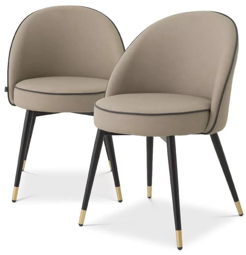 Set de 2 scaune design LUX Cooper, piele sintetica bej
