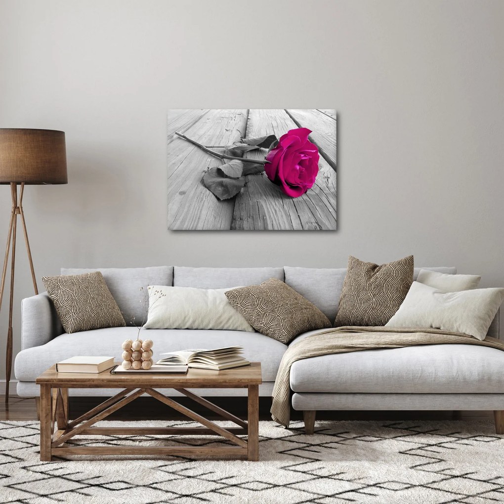 Tablou - Trandafir roz (70x50 cm)