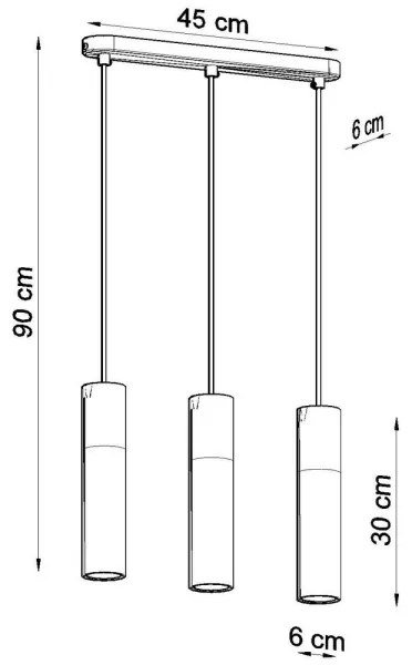 Lustră pe cablu PABLO 3xGU10/40W/230V negru