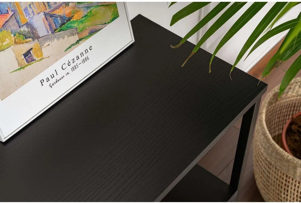 Masă consolă neagră cu aspect mat 29,5x120 cm Solace – Kalune Design