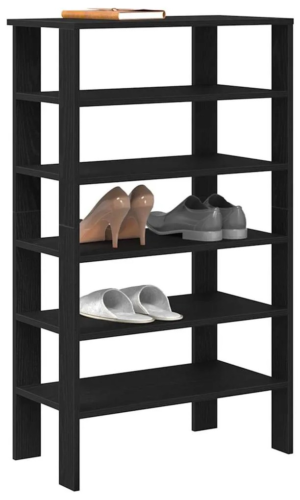 vidaXL Pantofar, negru, 61x32x105 cm, lemn prelucrat