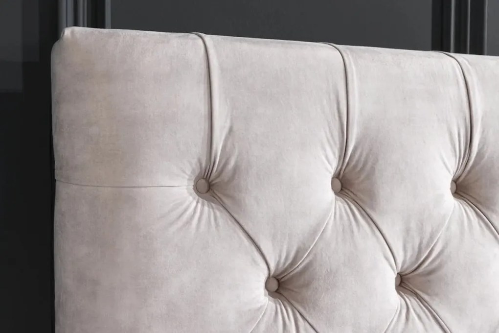 Pat elegant tapitat cu catifea sampanie, Paris 180x200cm A-6543105 VC