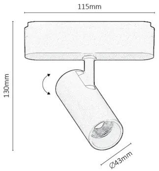 Spot LED pentru sistem de șină monofazic Rabalux 70104 LiTrack LED/10W/24V 3000K