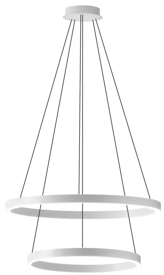 Lustra LED circulara cu 2 inele 60/40cm CRISEIDE, alb, negru sau auriu