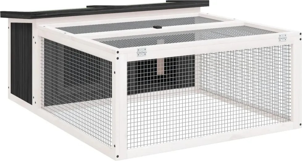 vidaXL Cușcă pentru iepuri, gri, 117,5x97x47,5 cm, lemn masiv de pin