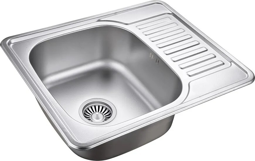 Chiuveta inox Quadron Kevin 116 cu o cuva cu picurator finisaj inox texturat 58x48 cm