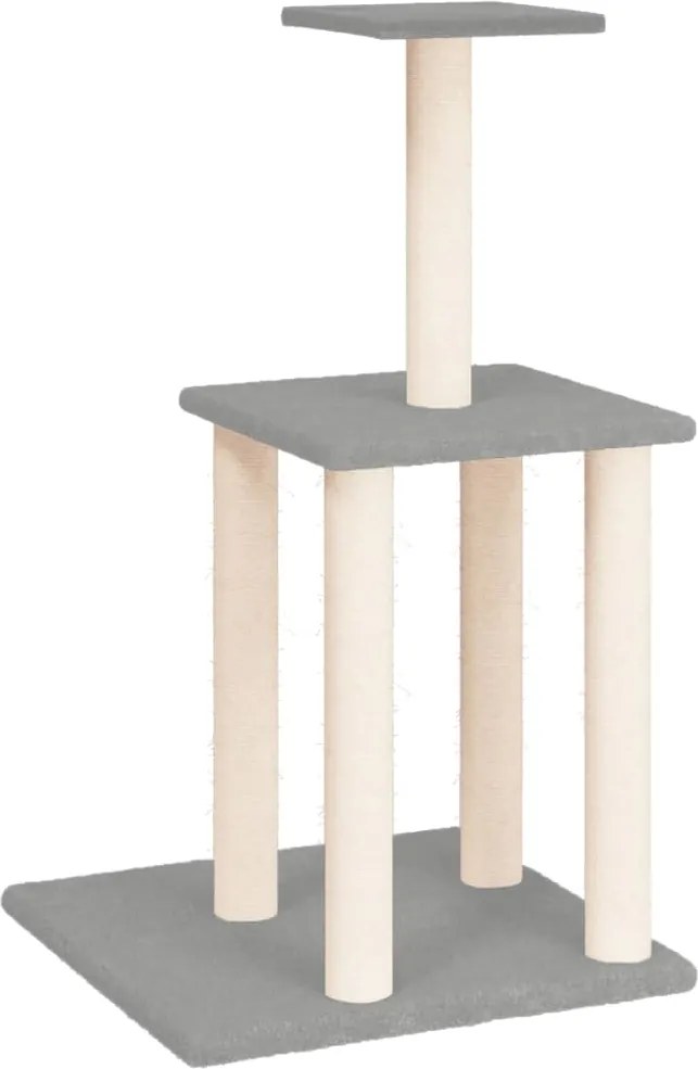 vidaXL Ansamblu pisici, stâlpi din funie sisal, gri deschis, 85,5 cm