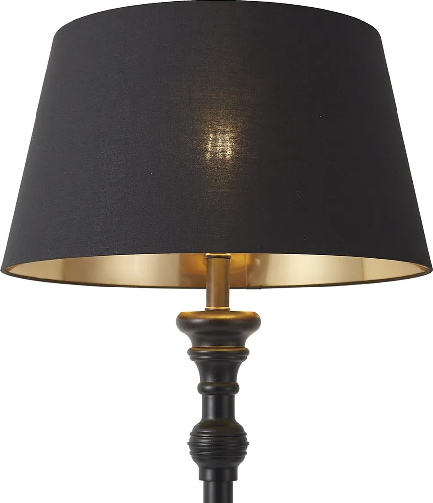 Lampă de podea cu abajur de 45 cm negru cu interior auriu - Classico