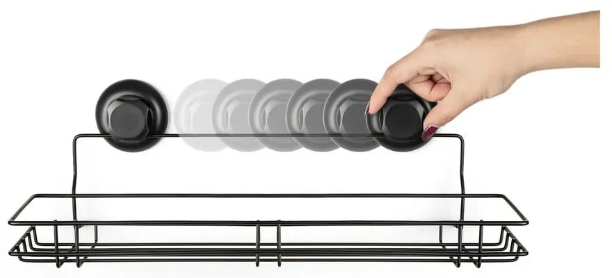 Suport autoadeziv pentru bucătărie Compactor Bestlock Black Kitchen, 45,5 x 12 cm