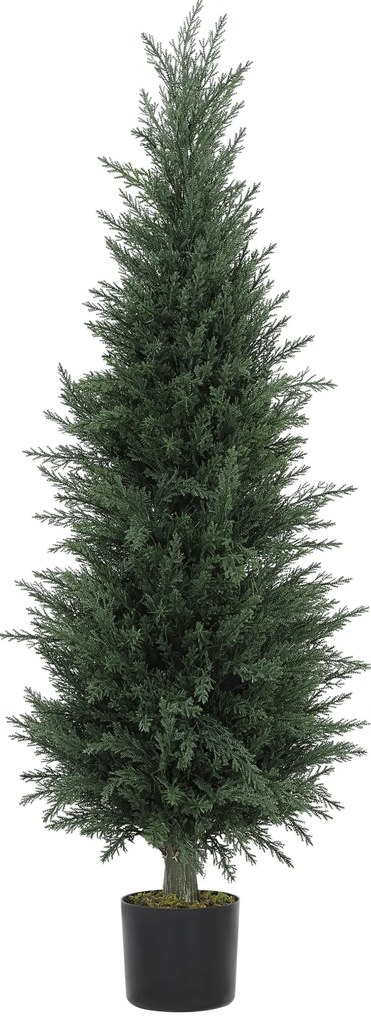 HOMCOM Chiparos artificial, 638 frunze din plastic, cu ghiveci, rezistent la UV, Verde | Aosom Romania