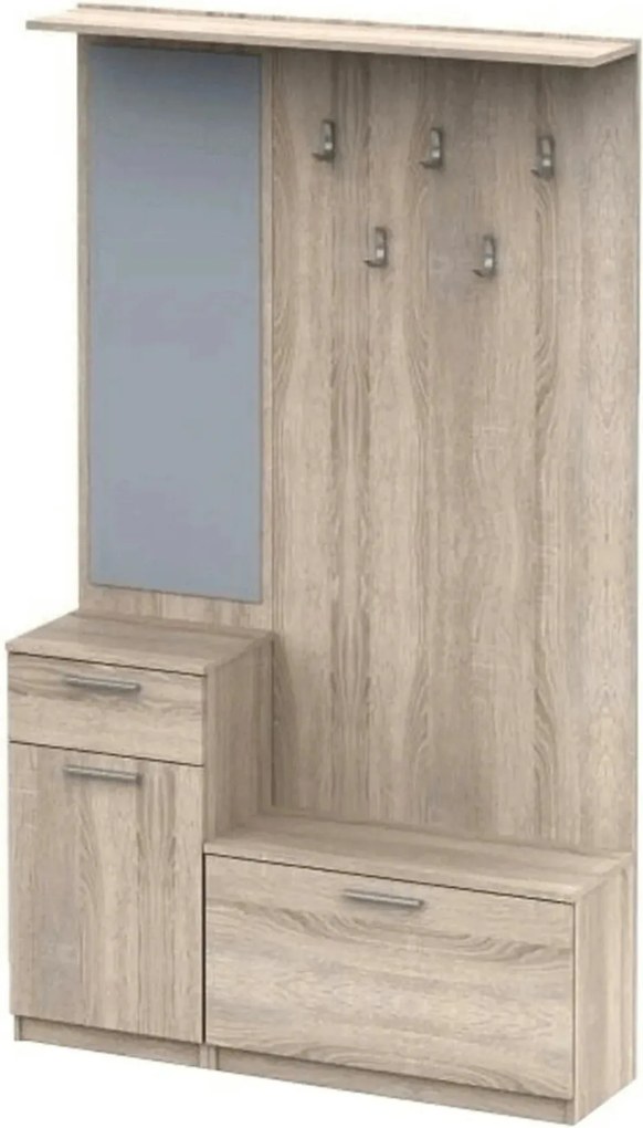 Mobilier hol NOKO-SINGA 04, stejar sonoma, PAL melaminat, 111x30x186 c