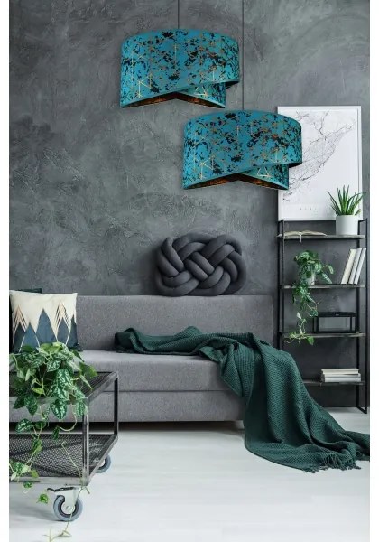 Lustră pe cablu REZO 1xE27/60W/230V turcoaz