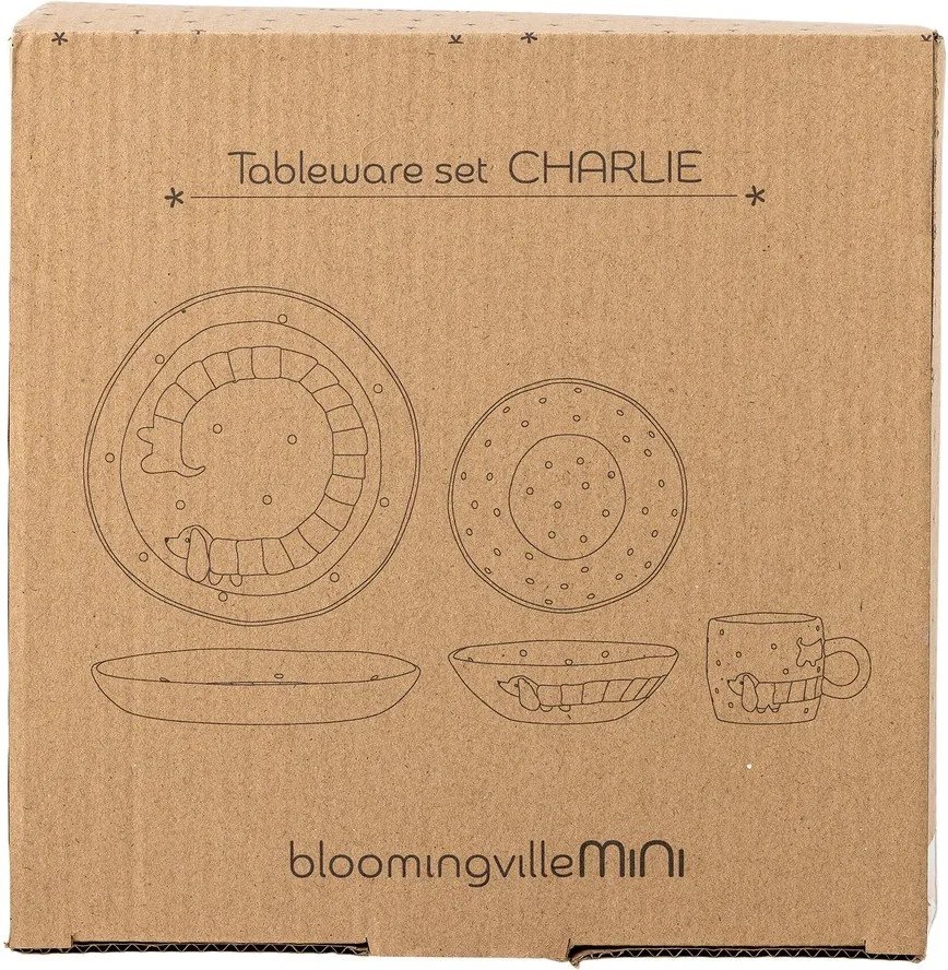Set de veselă pentru copii 3 buc. din gresie Charlie – Bloomingville Mini