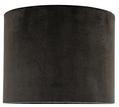 Abajur din catifea neagră 18/18/14 cu interior auriu