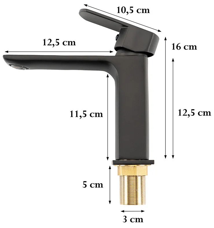 Baterie lavoar Sofia neagră
