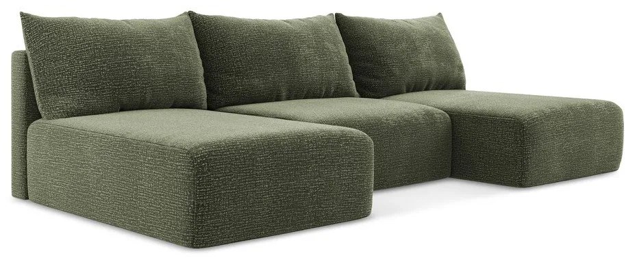 Colțar verde extensibil/cu spațiu de depozitare Kalena – Makamii