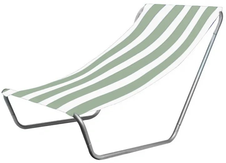 Sezlong pliabil de plaja SAND, dungi verde deschis