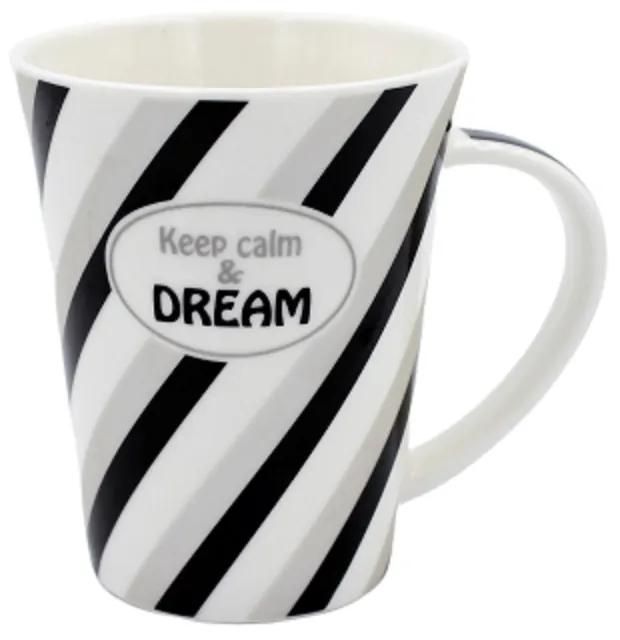 Cană din porțelan personalizată cu mesaj "Keep calm and DREAM"